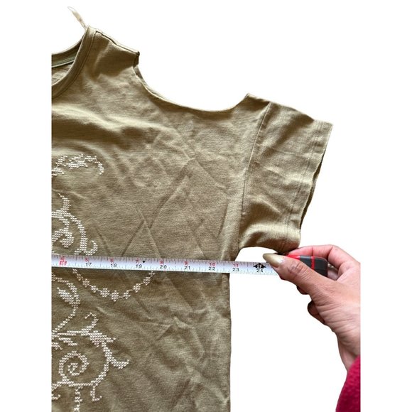 NWT WOMANS MISS ME BLOUSE GREEN SIZE LARGE | A2 - Picture 5 of 6